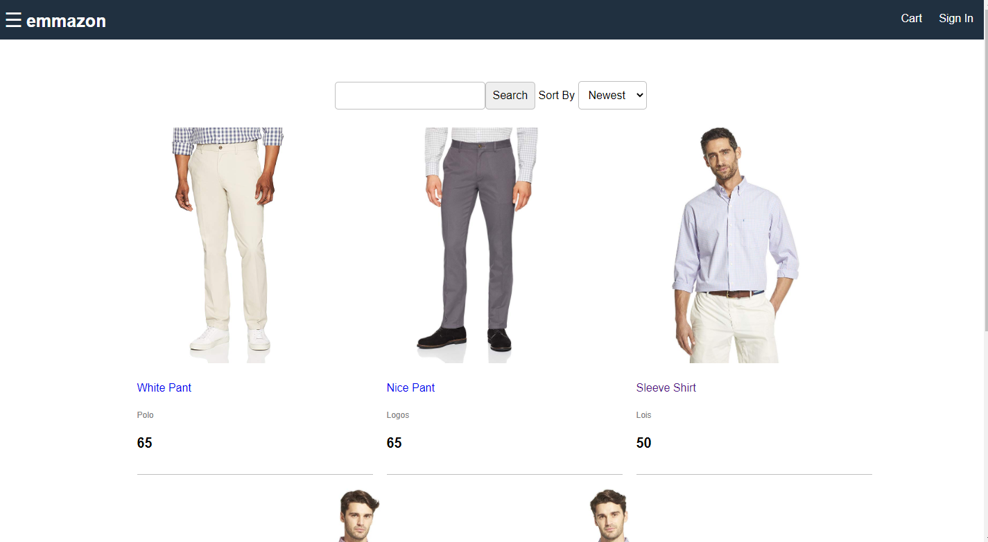 Emmazone Store Home page